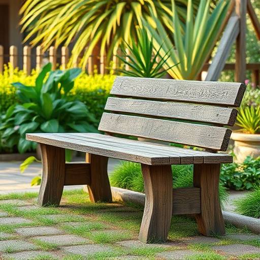 Banco de madeira rüstico para jardim ou área externa